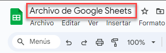 Archivo de Google Sheets