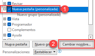 Cambiar Nombre de Nueva Pestaña