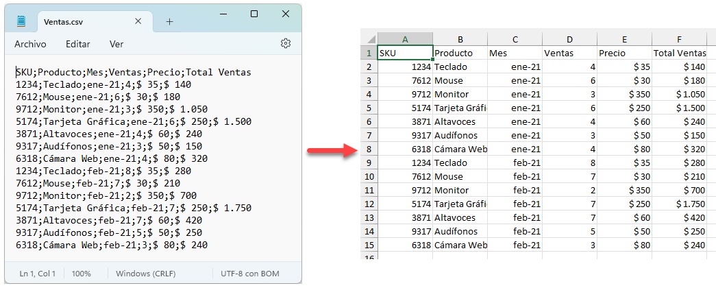 Cómo Convertir un Archivo CSV a XLSX