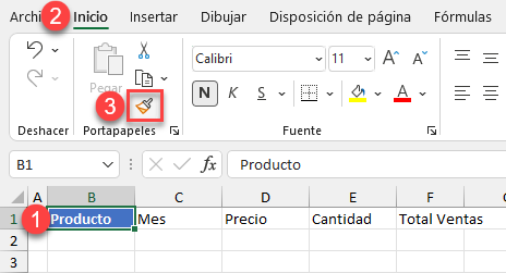 Copiar Formato en Excel