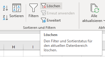 Doppelte Werte Filter löschen