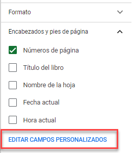 Editar Campos Personalizados en Google Sheets