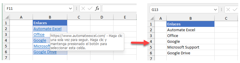 Eliminar Hipervínculos en Excel