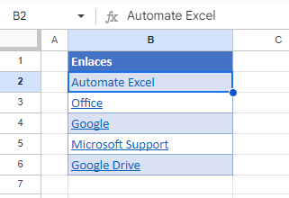 Enlace Eliminado en Google Sheets