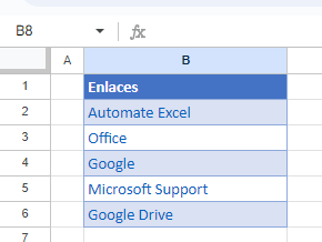 Enlaces Eliminados en Google Sheets