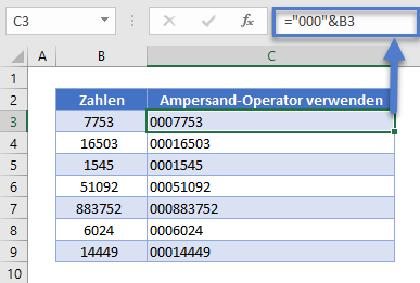 Fuehrende Nullen mit Ampersand Operator