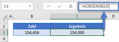 Ganzzahligen Teil einer Zahl KUERZEN Funktion