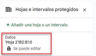 Hojas e Intervalos Protegidos en Google Sheets