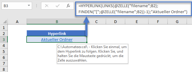 Hyperlink zum aktuellen Ordner