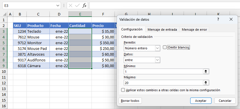 Ignorar Espacios en Blanco en la Validación de Datos en Excel