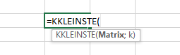 KKLEINSTE Funktion Syntax