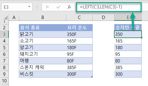 LEN LEFT 결합 예제