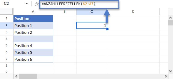 Leere und nicht leere zellen zaehlen ANZAHLLEEREZELLEN Funktion GS