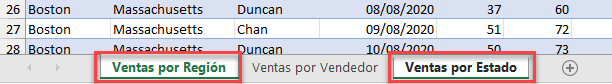 Seleccionar Hojas de Trabajo No Adyacentes