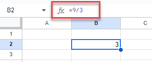 Signos de División en Google Sheets