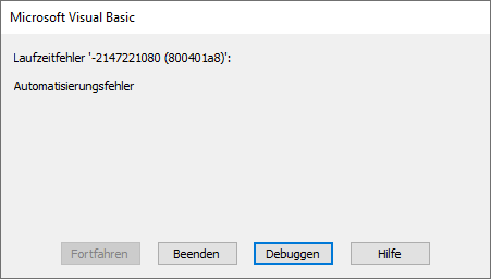 VBA Automatisierungsfehler