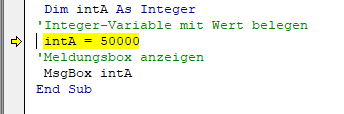 VBA Interger Variable Fehlerzeile