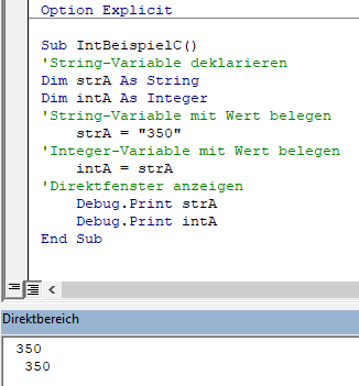 VBA String in Integer konvertieren