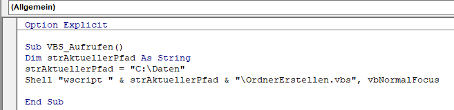 VBS Datei in VBA Aufrufen