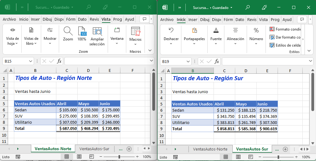 Ver Dos Hojas del Mismo Libro en Excel
