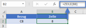 Verwendung der ZEILE Funktion