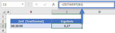 Zeit mit ZEITWERT Funktion in ezimalzahl umrechnen