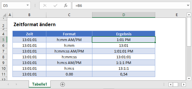 Zeitformat aendern Hauptfunktion