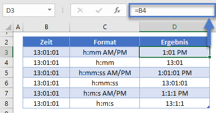 Zeitformate in Excel anpassen
