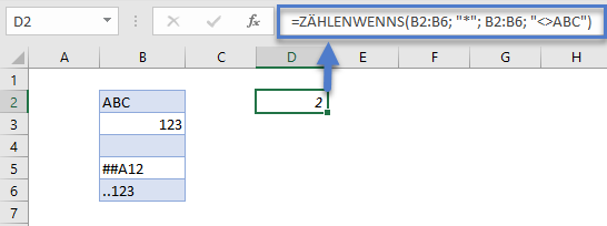 Zellen mit beliebigem Text zaehlen ZÄHLENWENNS Funktion