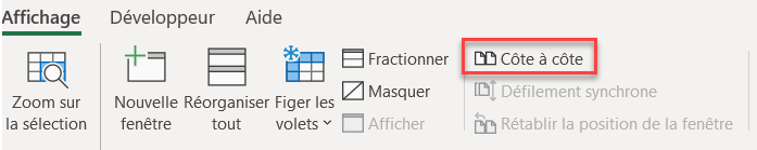 affichage cote a cote