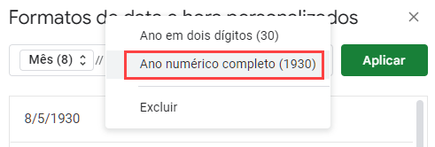 ano numerico completo