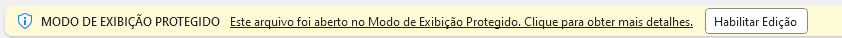 aviso modo exibição protegido