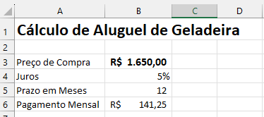 calculo aluguel geladeira