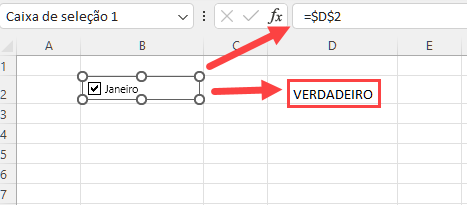 check-box associado célula