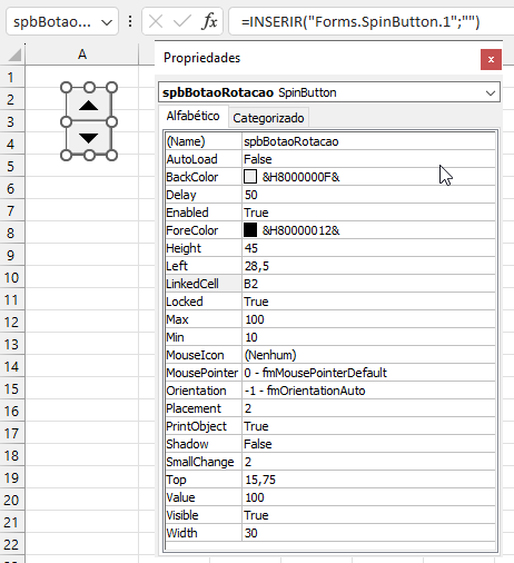 configurar botao de rotacao