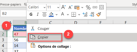 copier coller mise en forme