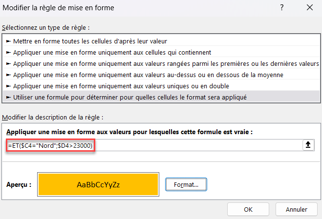 excel base formule et