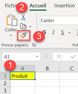 excel copier format jaune etapes copier