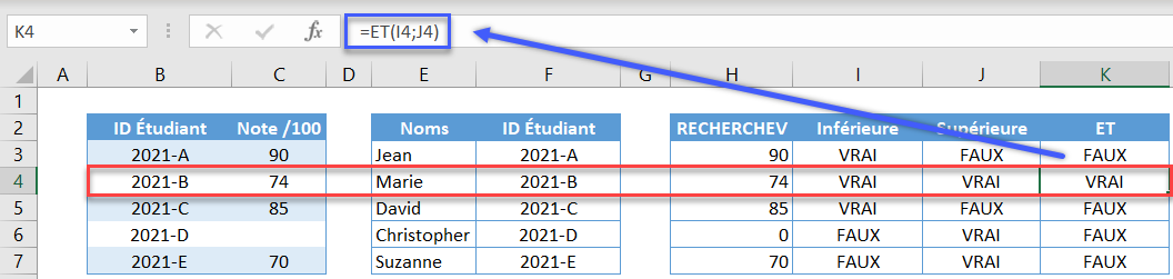 excel recherchev fonction et