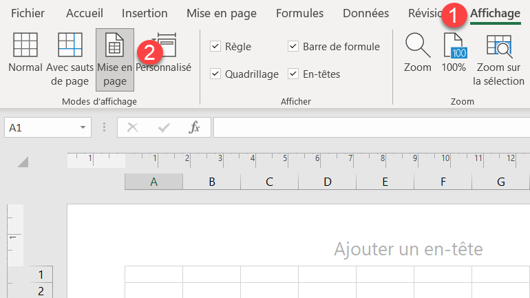 excel taille cellule changer miseenpage