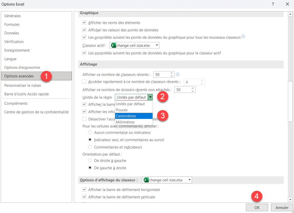 Modifier la Taille des Cellules en Pixels ou en Centimètres dans Excel
