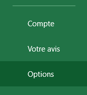 excel taille cellule fichier options