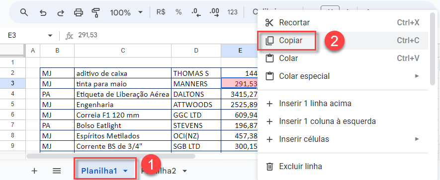 formata colunas multiplas 13