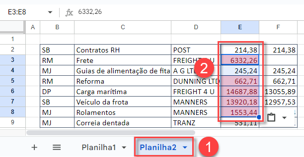 formata colunas multiplas 16