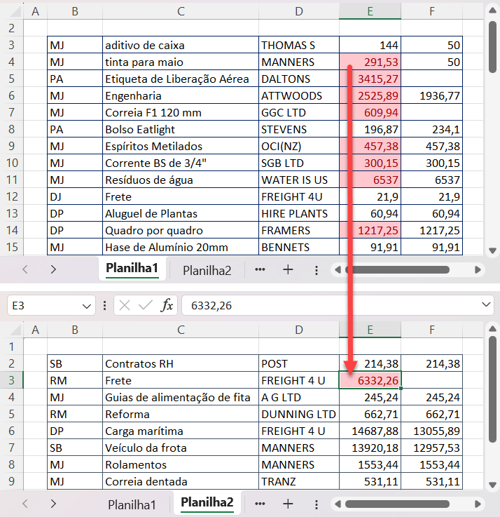 formata colunas multiplas 2