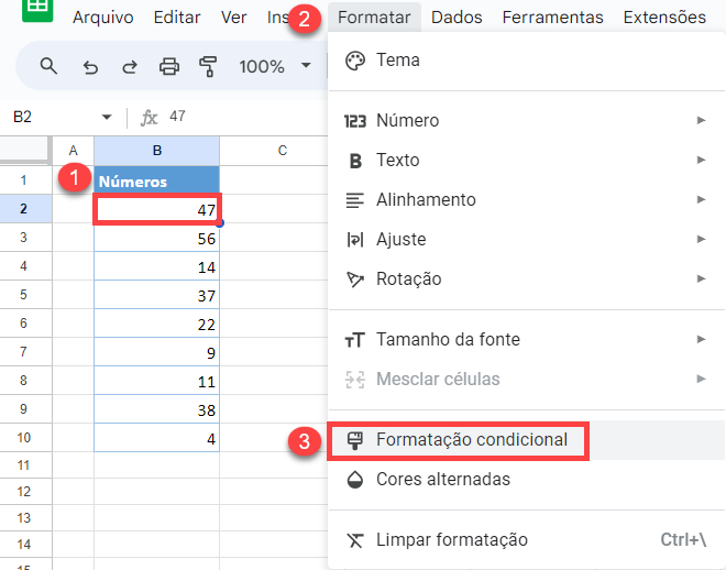 formata condicional varias linhas 10