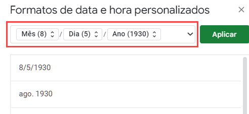 formato data hora personalizados