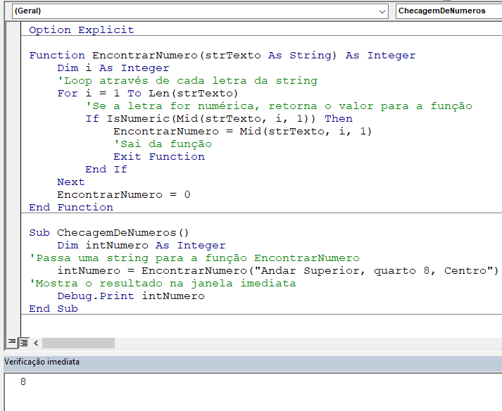 funcao vba exit function