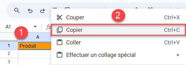 google sheets copier format etapes copier