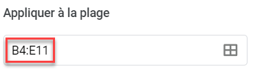 google sheets valeurs doubles plage